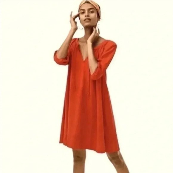 ANTHROPOLOGIE Orange Anais tunic dress Size S - Picture 2 of 16
